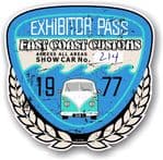 Aged Vintage 1977 Dated Car Show Exhibitor Pass Design Vinyl Car sticker decal  89x87mm