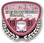 Aged Vintage 1981 Dated Car Show Exhibitor Pass Design Vinyl Car sticker decal  89x87mm