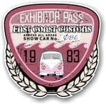 Aged Vintage 1983 Dated Car Show Exhibitor Pass Design Vinyl Car sticker decal  89x87mm