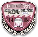 Aged Vintage 1989 Dated Car Show Exhibitor Pass Design Vinyl Car sticker decal  89x87mm
