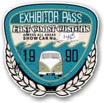 Aged Vintage 1990 Dated Car Show Exhibitor Pass Design Vinyl Car sticker decal  89x87mm