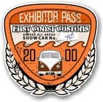 Aged Vintage 2000 Dated Car Show Exhibitor Pass Design Vinyl Car sticker decal  89x87mm