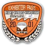 Aged Vintage 2001 Dated Car Show Exhibitor Pass Design Vinyl Car sticker decal  89x87mm