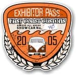 Aged Vintage 2005 Dated Car Show Exhibitor Pass Design Vinyl Car sticker decal  89x87mm