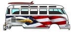 American Bald Eagle & US Flag Design for Retro VW Split Screen Camper Van Bus Graphic External Vinyl Car Sticker 120x50mm