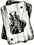 B&W Ace Playing cards With Old School Your Country Needs You Skull Motif Vinyl Car Sticker 100x75mm