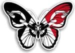 Beautiful Butterfly  With Black Country West Midlands Flag Vinyl Car Sticker 130x90mm