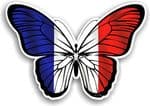 Beautiful Butterfly With France French Country Flag Vinyl Car Sticker 130x90mm