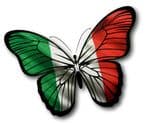 Beautiful Butterfly  With Italy Italian il Tricolore Flag Vinyl Car Sticker 130x90mm