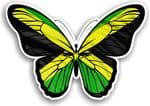 Beautiful Butterfly With Jamaica Jamaican Country Flag Vinyl Car Sticker 130x90mm