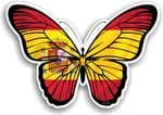 Beautiful Butterfly With Spain Spanish Country Flag Vinyl Car Sticker 130x90mm