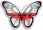 Beautiful Butterfly With St Georges Cross England Flag Vinyl Car Sticker 130x90mm