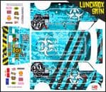Blue Biohazard Response themed vinyl SKIN Kit & Stickers To Fit Tamiya Lunchbox R/C Monster Truck