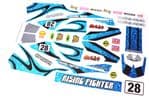 Blue Glitter Effect Old School Bling themed vinyl stickers to fit R/C Tamiya Rising Fighter