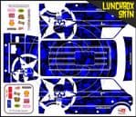 Blue Gothic Skullz themed vinyl SKIN Kit & Stickers To Fit Tamiya Lunchbox R/C Monster Truck