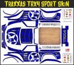 BLUE Gothic Skullz themed vinyl SKIN Kit & Stickers To Fit Traxxas TRX4 Sport R/C Rock Crawler