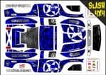 Blue Gothic Skullz themed vinyl SKIN Kit To Fit Traxxas Slash 4x4 Short Course Truck