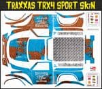 Blue Rusted Speed Shop Themed Vinyl SKIN Kit & Stickers Fits R/C Traxxas TRX4 Sport Rock Crawler