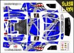 BLUE Sharks Teeth themed vinyl SKIN Kit To Fit Traxxas Slash 4x4 Short Course Truck