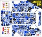 Blue Stickerbomb themed vinyl SKIN Kit & Stickers Fits Tamiya Lunchbox R/C Monster Truck