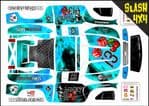 BLUE The Gambler Lucky 13 themed vinyl SKIN Kit To Fit Traxxas Slash 4x4 Short Course Truck