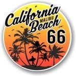California Malibu Beach 1966 Surfer Surfing Design Vinyl Car Sticker Decal  95x95mm