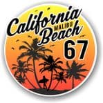 California Malibu Beach 1967 Surfer Surfing Design Vinyl Car Sticker Decal  95x95mm