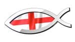 Christian Fish Symbol Ichthys Icthus With England English Flag Car Sticker Decal 150x60mm