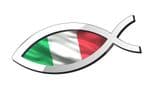 Christian Fish Symbol Ichthys Icthus With Italian Italy Flag Car Sticker Decal 150x60mm
