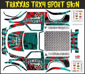 Circus Of Destruction Themed Vinyl SKIN Kit & Stickers Fits R/C Traxxas TRX4 Sport Rock Crawler