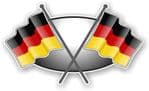 Crossed Flags Design with German Germany Flag Vinyl Car Sticker Decal 90x52mm (5)