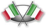 Crossed Flags Design with Italy Italian Flag Vinyl Car Sticker Decal 90x52mm