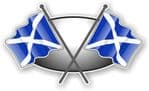Crossed Flags Design with Scotland Scottish Saltire Flag Vinyl Car Sticker Decal 90x52mm
