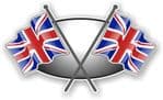 Crossed Flags Design with Union Jack British Flag Vinyl Car Sticker Decal 90x52mm