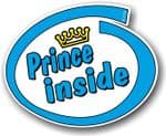 Cute Blue Prince Inside Slogan With Retro Style Novelty Design Vinyl Car Sticker Decal 105x85mm