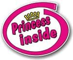 Cute Magenta Princess Inside Slogan With Retro Style Novelty Design Vinyl Car Sticker Decal 105x85mm