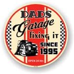 Dad's Garage Roundel Design Year Dated 1995 Vinyl Car Sticker Decal 95x95mm
