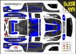 Dark Blue Carbon GT themed vinyl SKIN Kit To Fit Traxxas Slash 4x4 Short Course Truck