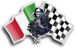 DEATH The Grim Reaper Design With Italy Italian il Tricolore Flag Motif Vinyl Car Sticker 130x80mm