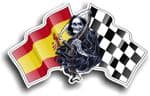 DEATH The Grim Reaper Design With Spain Spanish Country flag Motif Vinyl Car Sticker 130x80mm