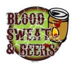 Distressed Aged BLOOD SWEAT & BEERS Funny Design For Rat Look VW Vinyl Car sticker decal 110x90mm