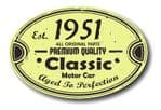 Distressed Aged Established 1951 Aged To Perfection Oval Design For Classic Car External Vinyl Car Sticker 120x80mm