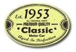 Distressed Aged Established 1953 Aged To Perfection Oval Design For Classic Car External Vinyl Car Sticker 120x80mm