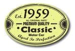 Distressed Aged Established 1959 Aged To Perfection Oval Design For Classic Car External Vinyl Car Sticker 120x80mm