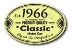 Distressed Aged Established 1966 Aged To Perfection Oval Design For Classic Car External Vinyl Car Sticker 120x80mm