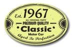 Distressed Aged Established 1967 Aged To Perfection Oval Design For Classic Car External Vinyl Car Sticker 120x80mm