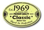 Distressed Aged Established 1969 Aged To Perfection Oval Design For Classic Car External Vinyl Car Sticker 120x80mm