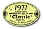 Distressed Aged Established 1971 Aged To Perfection Oval Design For Classic Car External Vinyl Car Sticker 120x80mm