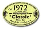 Distressed Aged Established 1972 Aged To Perfection Oval Design For Classic Car External Vinyl Car Sticker 120x80mm
