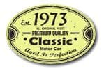 Distressed Aged Established 1973 Aged To Perfection Oval Design For Classic Car External Vinyl Car Sticker 120x80mm